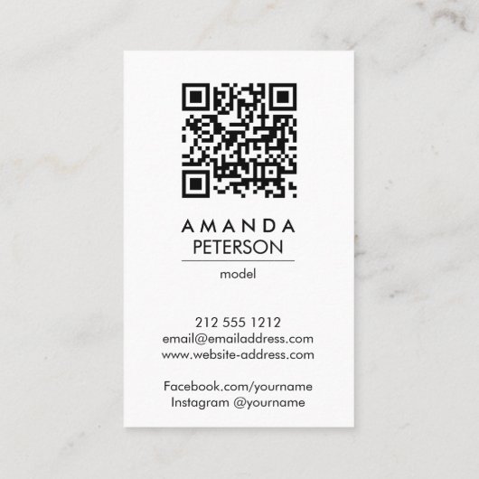 Actor Models Dancer Photo QR CODE 名刺 (裏面)