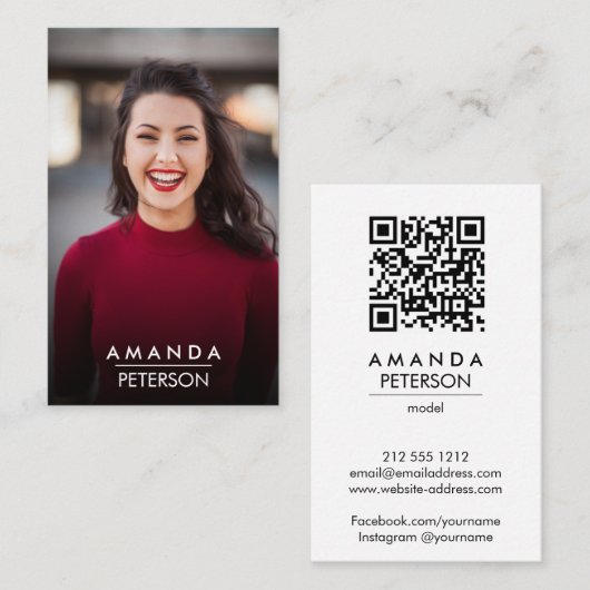 Actor Models Dancer Photo QR CODE 名刺 (正面/裏面)