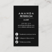 Actor Models Dancer Photo Social Media Icons Dark 名刺 (裏面)