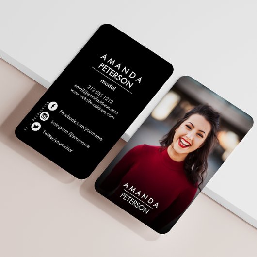 Actor Models Dancer Photo Social Media Icons Dark 名刺