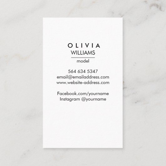 Actor Models Dancer Photo Transparent Gradient 名刺 (裏面)