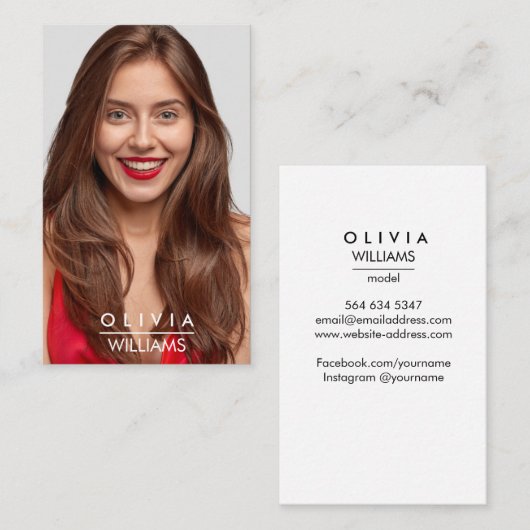 Actor Models Dancer Photo Transparent Gradient 名刺 (正面/裏面)