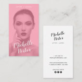 Actor models headshot photo モダン pink overlay 名刺 (正面/裏面)