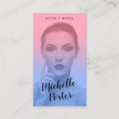 Actor models headshot photo blue pink gradient 名刺 (正面)