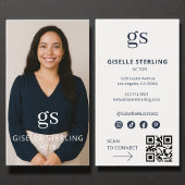 Actor Photo Social Media QR Code Modern 名刺