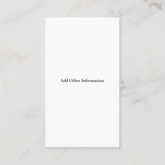 Actor Singerモノクロ縦写真 名刺 (裏面)