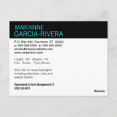 Actor Triple Headshot Stats ポストカード (裏面)