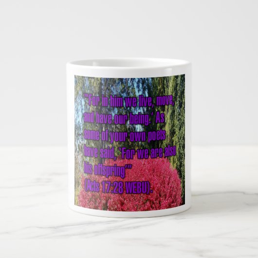 Acts 17:28 WEBU Mug ジャンボコーヒーマグカップ (正面)