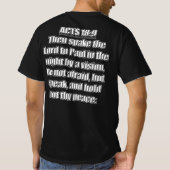 Acts 18 9 恐れるな 言葉を発せよ 聖書の言葉 tシャツ (裏面)