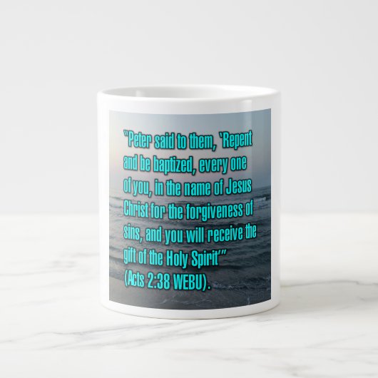 Acts 2:38 WEBU Mug ジャンボコーヒーマグカップ (正面)