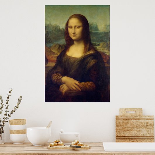 Actual Size of Mona Lisa painting original ポスター (キッチン)