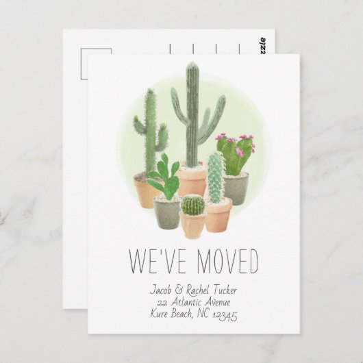 Actus新しい自宅住所の移動告知 ポストカード (正面/裏面)