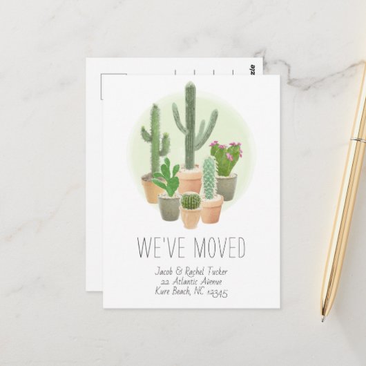 Actus新しい自宅住所の移動告知 ポストカード (正面/裏面インサイチュ)