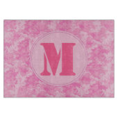 ACUの迷彩柄のCamouflのピンクモノグラムのガラスまな板 カッティングボード (正面)