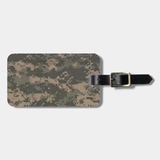 ACUデジタルの迷彩柄のカムフラージュ ラゲッジタグ (正面横)