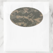 ACUデジタル迷彩柄迷彩 楕円形シール (バッグ)