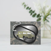 ACUパターンカモフラージュ部隊デジタルアート平和 ポストカード (スタンド正面)