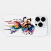 Acuarela Canina Border Collie - Femenina iPhoneケース (裏面横)