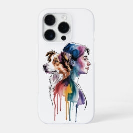 Acuarela Canina Border Collie - Femenina iPhone 16 Proケース