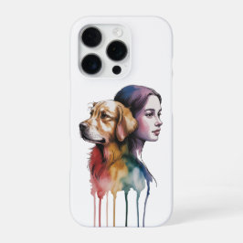 Acuarela Canina Golden Retriever - Femenina iPhone 16 Proケース
