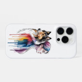 Acuarela Canina Sheltie - Femenina iPhoneケース (裏面横)