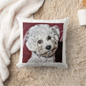 Acuarela de Bichon Frisé クッション (ブランケット)