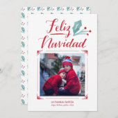 Acuarela yのLa Caligrafía | Feliz Navidad シーズンカード (正面/裏面)