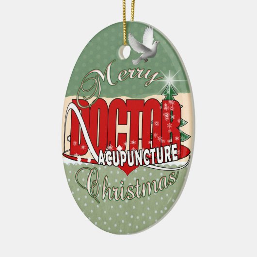 ACUPUNCTURE博士のメリークリスマス セラミックオーナメント (左)