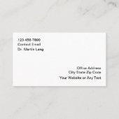 Acupuncture Alternative Chinese Medicine 名刺 (裏面)