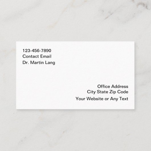 Acupuncture Alternative Chinese Medicine 名刺 (裏面)