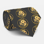 ACUPUNCTURE DAのロゴの陰陽のはすの花の博士 ネクタイ (ロール)