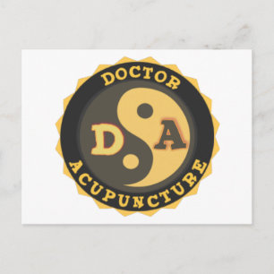 ACUPUNCTURE DAのロゴの陰陽のはすの花の博士 ポストカード