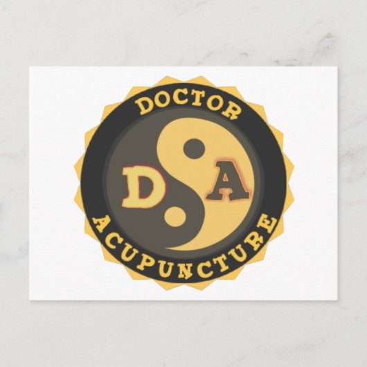 ACUPUNCTURE DAのロゴの陰陽のはすの花の博士 ポストカード (正面)