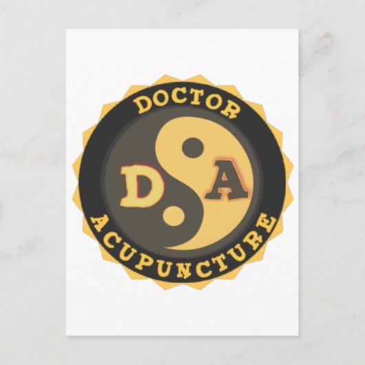 ACUPUNCTURE DAのロゴの陰陽のはすの花の博士 ポストカード (正面)