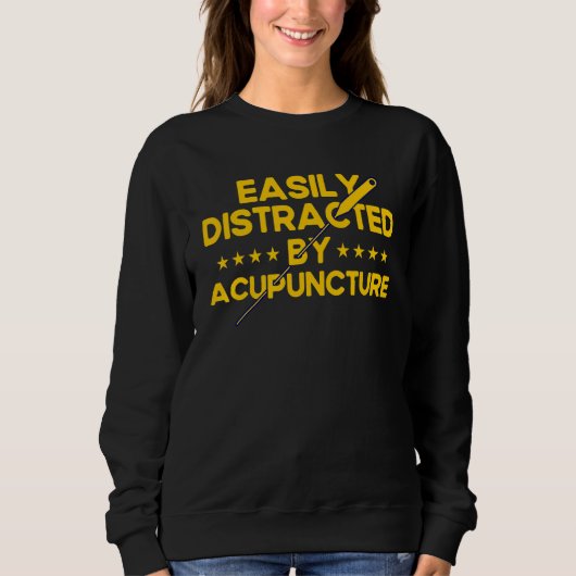 Acupuncture Easily Distracted Vintage Acupuncturis スウェットシャツ (正面)