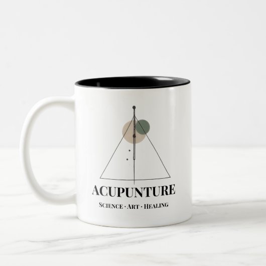 Acupuncture Science Art Healing Mug  Minimalist  ツートーンマグカップ (左)