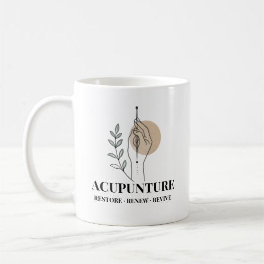 Acupuncture Therapy Mug Restore Renew Revive  コーヒーマグカップ (左)