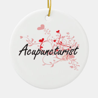 Acupuncturistのハートとの芸術的な仕事デザイン セラミックオーナメント