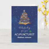 Acupuncturist Christmas Tree Customizable Namから カード (黄色い花)