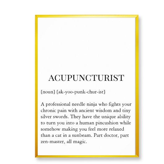 Acupuncturist Needle Ninja Wall Art Clinic chart ポスター
