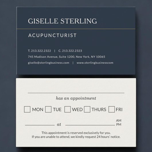 Acupuncturist Office Appointment Reminder 予約カード