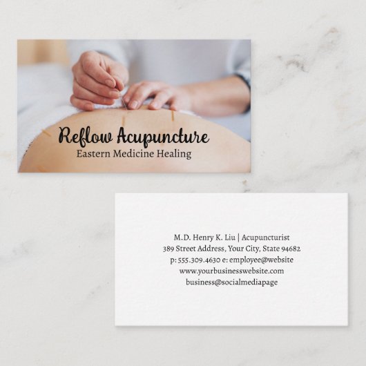 Acupuncturist Working on Client 名刺 (正面/裏面)