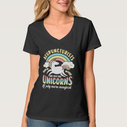 Acupuncturists Unicorns Acupuncture Chinese Needle Tシャツ (正面)