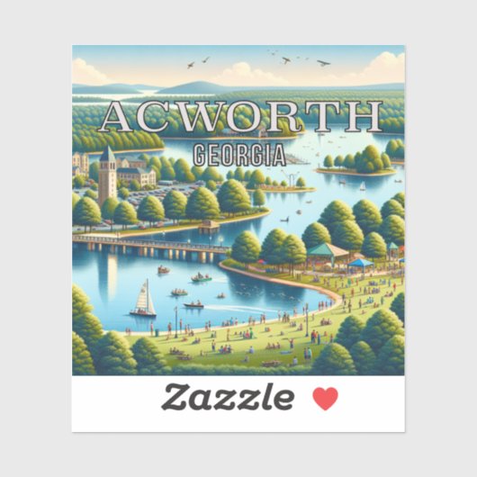 Acworth Georgia 3インチビニールステッカー シール (シート)