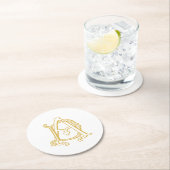 ADまたはDAのモノグラムコースターアンティークヴィンテージの金ゴールド ラウンドペーパーコースター (インサイチュ)