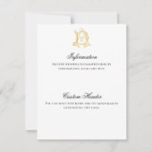 ADまたはDAモノグラムヴィンテージ情報カード – 金ゴールド 招待状 (正面)
