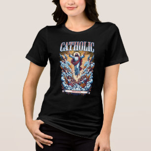 AD33イエスキリスト以来のローマカトリック教会 トライブレンドTシャツ