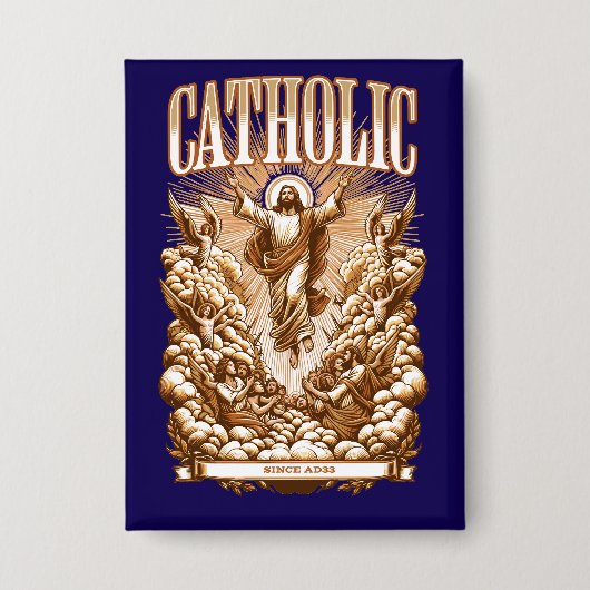 AD33以来のローマカトリック教伝統的会 缶バッジ (正面)