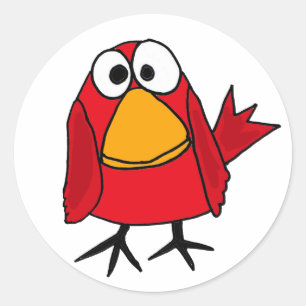 AD – 悲しいおもしろい(鳥)ショウジョウコウカンチョウの鳥の漫画 ラウンドシール