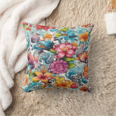 AD 019 -フローラデジタルパターン クッション (ブランケット)